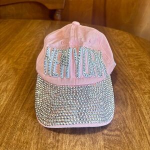 Pink Jeweled New York Baseball Cap